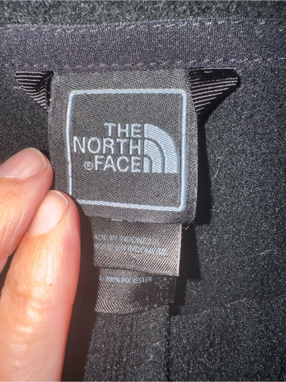 The North Face Black Fleece Jacket with Logo Patch men large
